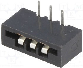 DS1020-03RT1D, Разъем: FFC (FPC), угловой 90°, PIN: 3, NON-ZIF, THT, луженые, 20мОм DS1020-03RT1D, Разъем: FFC (FPC), угловой 90°, PIN: 3, NON-ZIF, THT, луженые, 20мОм