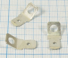 Клемма вилка, 6,3x0,8x"O"d4,0, латунь, угловая 45 градусов Клемма вилка, 6,3x0,8x"O"d4,0, латунь, угловая 45 градусов