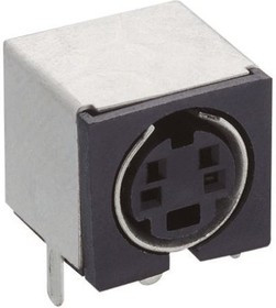 TM0508A/6, Гнездо, DIN mini, "мама", PIN: 6, экранированный, THT, на PCB, 100В