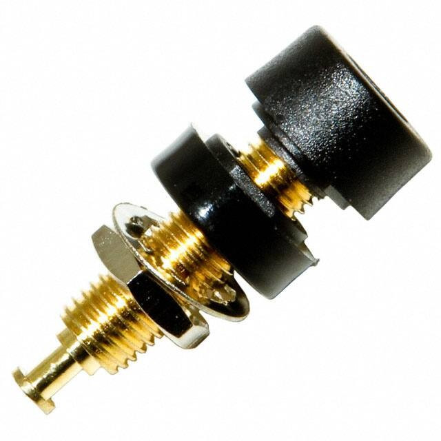BU-P2854-0, Black Female Banana Socket, 4 mm Connector, Solder Termination, 15A, 2000V dc, Gold Plating BU-P2854-0, Black Female Banana Socket, 4 mm Connector, Solder Termination, 15A, 2000V dc, Gold Plating