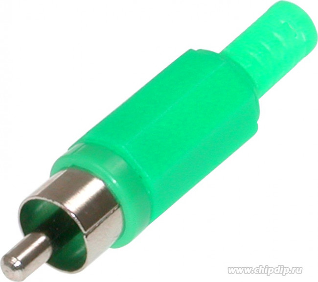 RP-405-GN-EN, (Разъём на кабель), RCA штекер кабельный, разъем типа "тюльпан"
