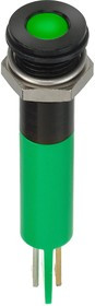 Q8F1BXXG02E, Светодиодный индикатор в панель, Зеленый, 2.2 В, 8 мм, 20 мА, 6 мкд, IP67