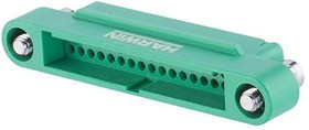 G125-3243496M3, Корпус разъема, Black / Green, G125, Гнездо, 34 вывод(-ов), 1.25 мм, G125 Series Contacts