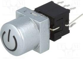 PB61302AL-4-101, Переключатель: клавиатура, Power, Пол: 2, DPDT, 0,1A/30ВDC, LED