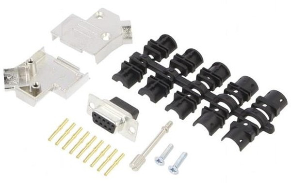 D45ZK09-DBCS-K, D-Sub; PIN: 9; plug; female; crimped; for cable; black