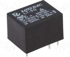 LT-05G, Реле: электромагнитное, SPDT, Uобмотки: 5ВDC, 10A/120ВAC, 450мВт