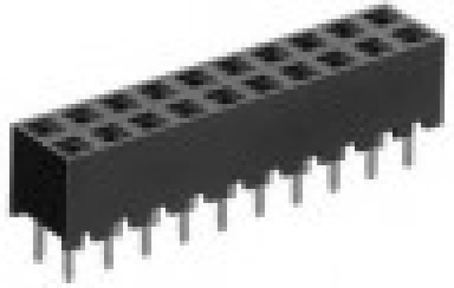 A3C-24DA-2DSA(71), A3C Series Straight Through Hole Mount PCB Socket, 24-Contact, 2-Row, 2mm Pitch, Solder Termination