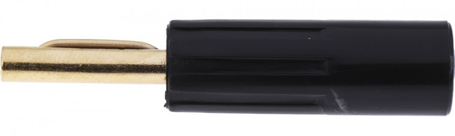 Black Male Banana Connectors, 4 mm Connector, Solder Termination, 16A, 50V, Gold Plating