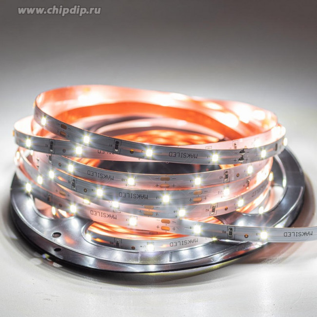 ML-R30-2835-CW-S, Лента светодиодная, холодный белый, 12В, 7.2Вт/м, 30д/м, 600лм/м, 6500К, IP20, 8мм, 1м