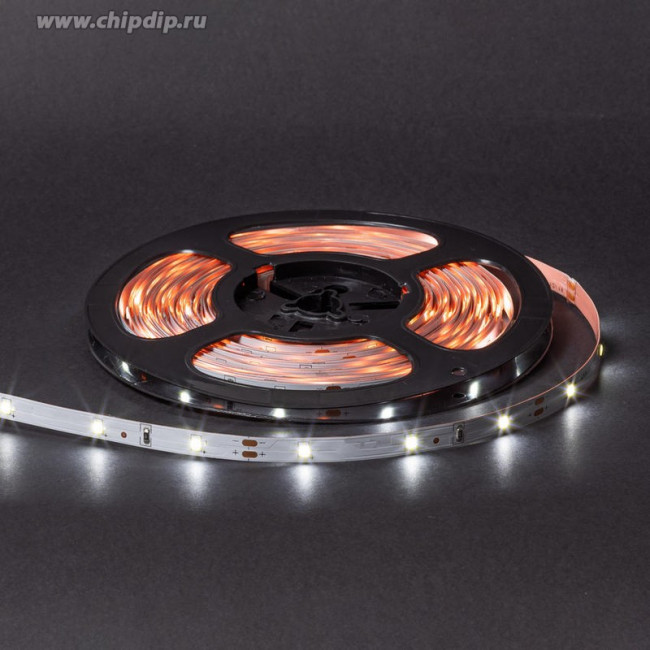 ML-R30-2835-CW-S, Лента светодиодная, холодный белый, 12В, 7.2Вт/м, 30д/м, 600лм/м, 6500К, IP20, 8мм, 1м