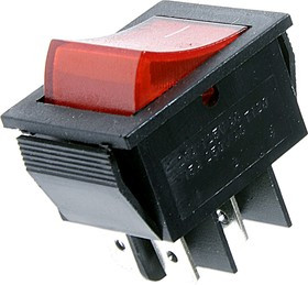 IRS-201-2C3 (красный), Переключатель с подсветкой ON-OFF (15A 250VAC) DPST 4P