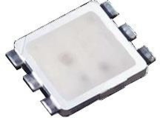SMLVN6RGB1U1, Standard LEDs - SMD RGB 624/527/470nm 700/1200/400mcd