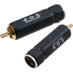 1-280G WHITE, штекер RCA металл цанга на кабель 11мм белый "позолоченный"