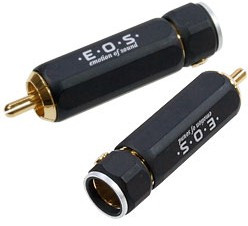 1-280G WHITE, штекер RCA металл цанга на кабель 11мм белый "позолоченный"