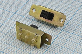 Переключатель движковый, 22x12.7h 9.5, контакты 6C, 1,5А, 250В, 2P2T, 2 отверстия , SS-22K28 Переключатель движковый, 22x12.7h 9.5, контакты 6C, 1,5А, 250В, 2P2T, 2 отверстия , SS-22K28