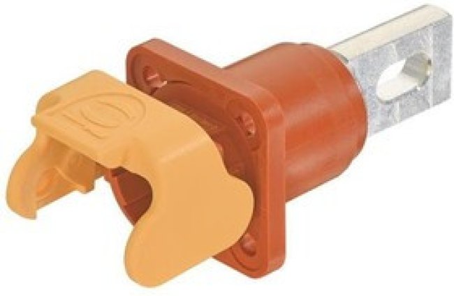 09930011324, Heavy Duty Power Connectors Han S 120 Bulkhead Mount red M18 w/ male contact busbar (w/ unlocking