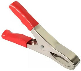 8-0041 red, Зажим-крокодил 8-0041 под пайку/обжим, 50 А, покрытие медь, красный