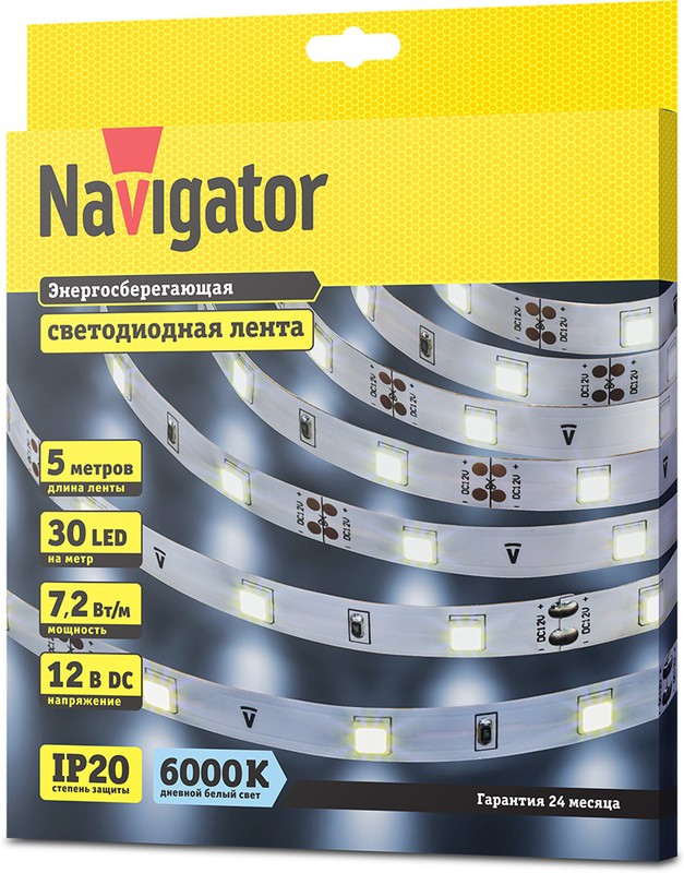 СД Лента Navigator 71 766 NLS-5050СW30-7.2-IP20-12V R5