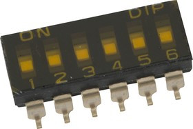 SBS1006, Переключатель: DIP-SWITCH; OFF-ON; 0,025A/24ВDC; Пол: 2; -40-85°C