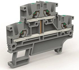 Клемма двухуровневая с объединенными ярусами на 2.5кв.мм DKC ZEFD210GR