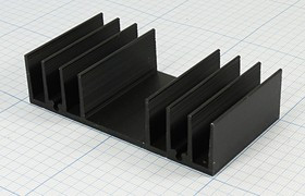 Охладитель (радиатор охлаждения) 50x 95x 24, тип F46, аллюминий, HS010-50, черный