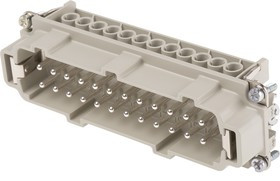 10196000, Heavy Duty Power Connector Insert, 16A, Male, H-BE Series, 24 Contacts