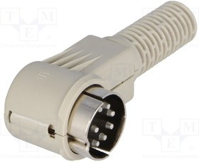 MAWI80SB, Вилка, DIN, "папа", PIN: 8, Конф: 262°, угловой 90°, на провод, пайка