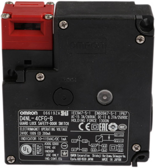 D4NL-4CFG-B, D4NL Series Solenoid Interlock Switch, Power to Lock, 24V dc