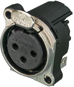 NC3FBH2-E, XLR Connectors 3P FEM, Hrzntl PCB