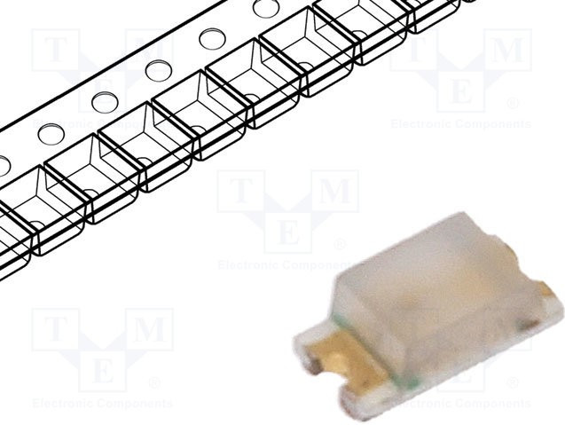 SML-D12Y1WT86, Standard LEDs - SMD Yellow 590nm 100mcd Vf 2.2V Pd 54mW