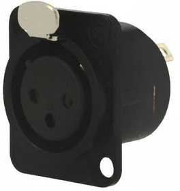 NC3FD-L-BAG-1, XLR Connectors 3C RECEPT BLK/SLVR