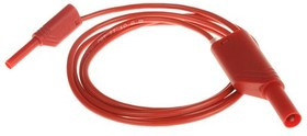 975163101, 2 mm lead, 10A, 1000V ac/dc, Red, 100cm Lead Length 975163101, 2 mm lead, 10A, 1000V ac/dc, Red, 100cm Lead Length