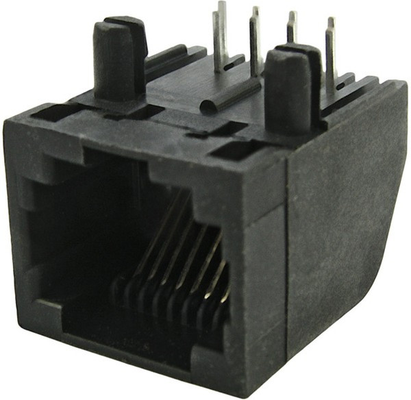 TJ4-8P8C, Розетка RJ45 телефонная на плату тип 4 TJ4-8P8C, Розетка RJ45 телефонная на плату тип 4