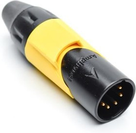 AX5MB4M-AU, XLR Connectors 5P PIN M PLUG BLKGLD W YLW MRK SLV