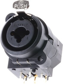 XLR jack combination, 3 pole, gold-plated, metal, NCJ6FI-H