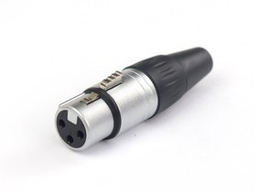 AuraSonics X3F-G кабельный разъем 3-контактный XLR female, позолоченные контакты, хром