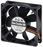 9A0812F401, DC Fans DC Axial Fan, 80x80x25mm, 12VDC, Tachometer
