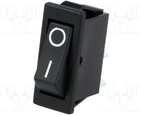 AE-C1300ALAAA, ROCKER; SPST; Pos: 2; ON-OFF; 16A/250VAC; black; none; Body: black
