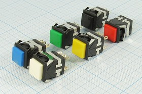 Переключатель кнопочный (DPDT)\220\ 3,0\OFF-(ON)\17x17\ жел\6C\KD2-24; №1742 Y ПКн\250\ 3\(DPDT)\17x17\ чер\жел\\6C\KD2-24\