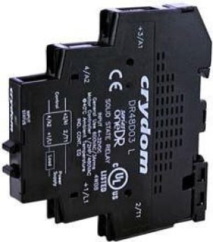 DR48D12X, Solid State Relays - Industrial Mount SSR Relay, DIN Rail Mount 18mm, 600VAC/12A,4-32VDC In, Zero Cross ATEX