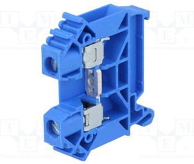 ZUG-6-BU, Соединитель: на рейку, 0,5-10мм2, Кол-во полюс: 1, клеммы: 2, синий