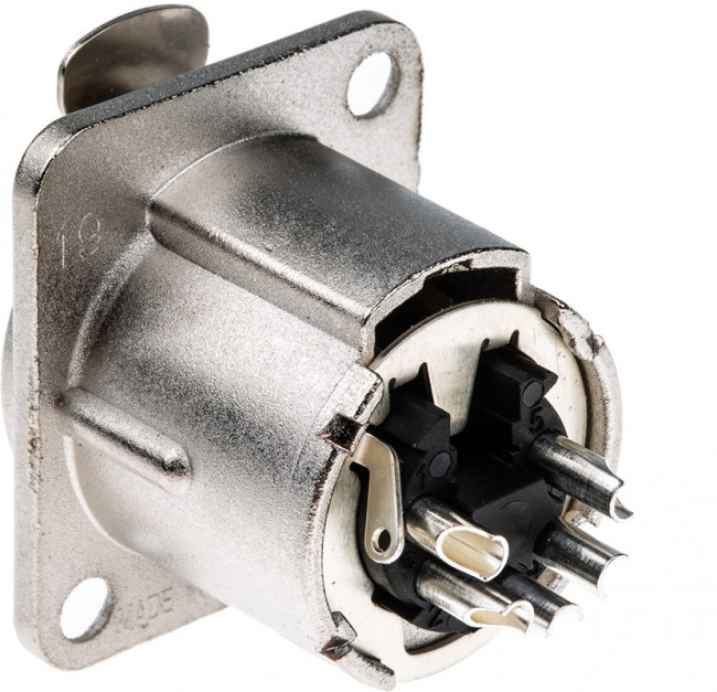 Neutrik NC5FD-LX панельный разъем XLR female 5 контактов с дополнительной защитой от RF помех