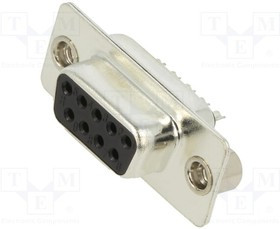 DB09-SS-K, Разъем D-Sub; PIN: 9; вилка; "мама"; на провод; пайка; Цвет: черный