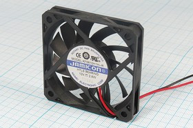 Вентилятор 60x60x10, напряжение 12В, мощность 2,8Вт, выводы 2L, подшипник скольжения, KF0610H1H-R