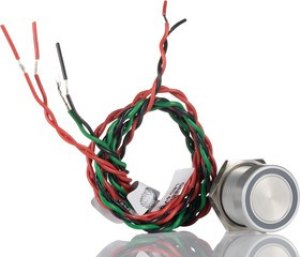 PBAR1AF0000A2A, Illuminated Piezo Switch, Momentary, Pulse, SPST, IP68, Through Hole, 200 mA @ 24 V dc, -40 +75°C