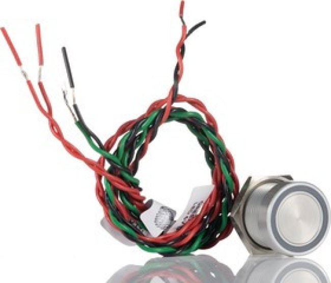 PBAR1AF0000A2A, Illuminated Piezo Switch, Momentary, Pulse, SPST, IP68, Through Hole, 200 mA @ 24 V dc, -40 +75°C PBAR1AF0000A2A, Illuminated Piezo Switch, Momentary, Pulse, SPST, IP68, Through Hole, 200 mA @ 24 V dc, -40 +75°C