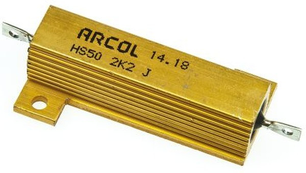 HS50-2K2J, Резистор: проволочный, с радиатором, винтами, 2,2кОм, 50Вт, ±5%