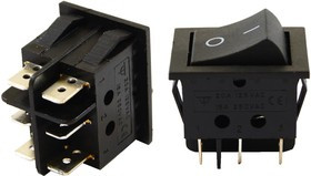 RS-202-3C3 чёрный, Переключатель ON-ON (15A 250VAC) DPDT 6P