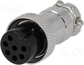 MIC327, Вилка, микрофонный, "мама", PIN: 7, на провод, прямой