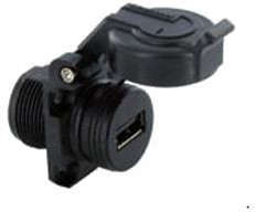USBAPSCC21, USB Connectors Sq Flange Recpt IP54 W/ SNAPCAP